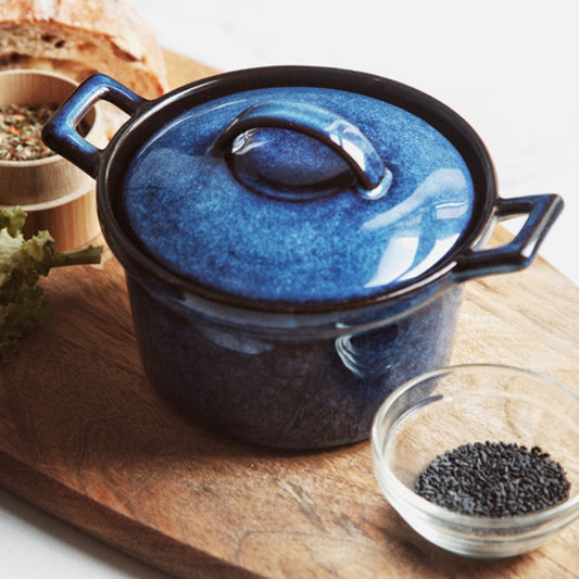 BLUE CERAMIC SOUP BOWL
