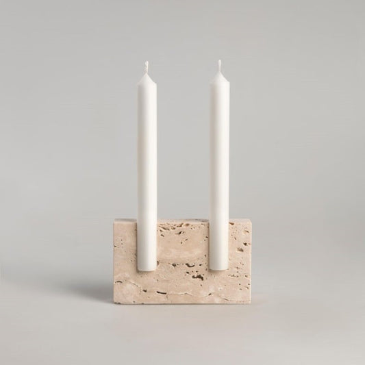 TRAVERTIE CANDLESTICK HOLDER