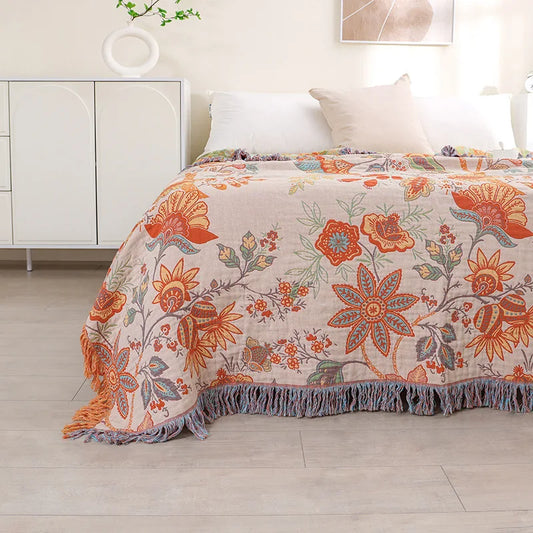 FLORAL COTTON BLANKET
