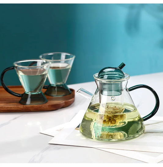 COLORED GLASS TEAPOT