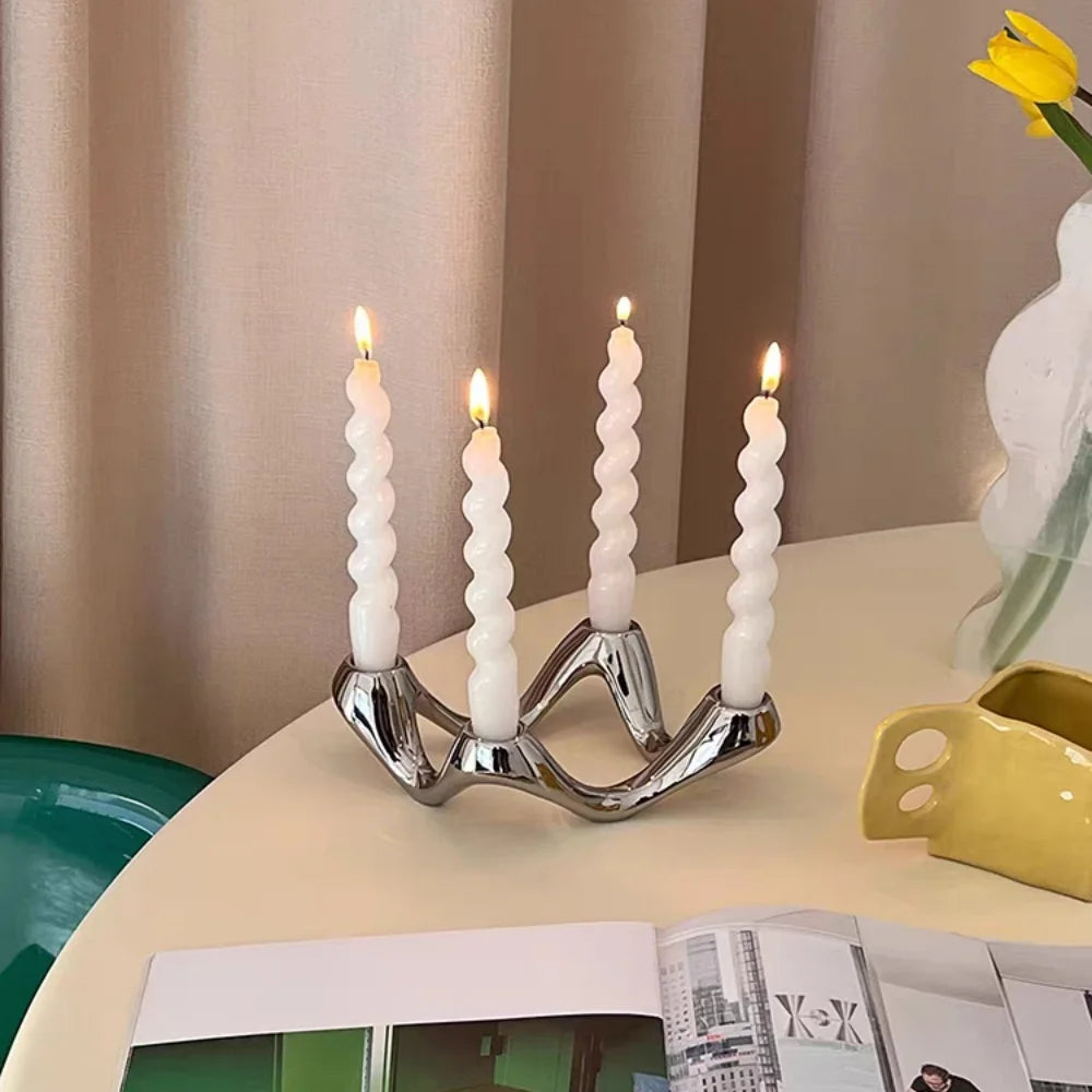 CERAMIC CANDLEABRA CHROME