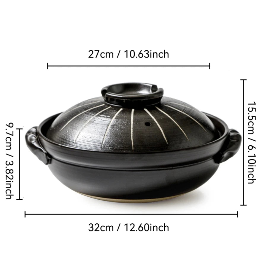 BLACK CERAMIC POT