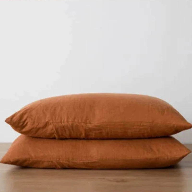 PILLOW COVER LINEN ORANGE