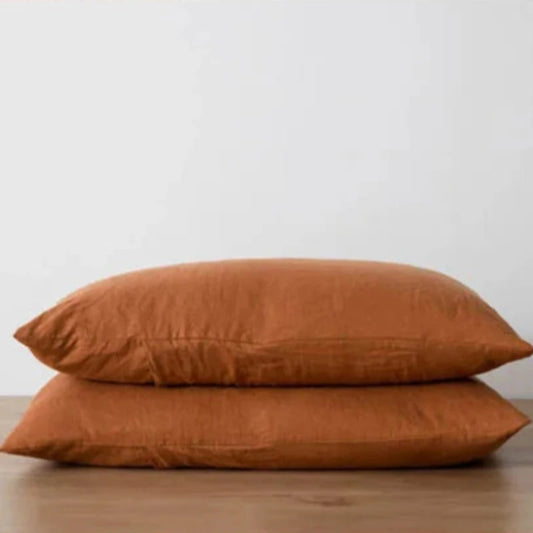 PILLOW COVER LINEN ORANGE