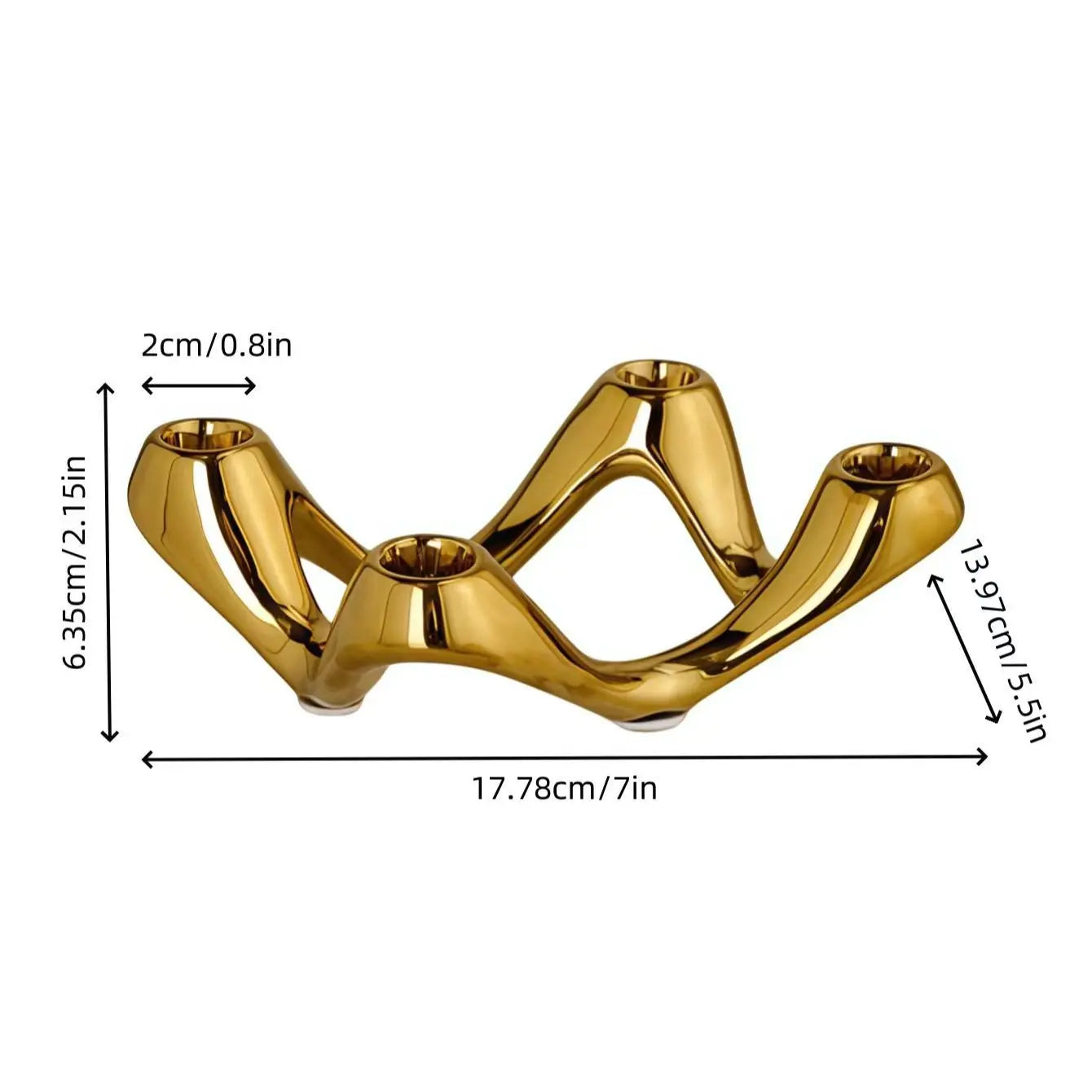 CERAMIC CANDLEABRA GOLD