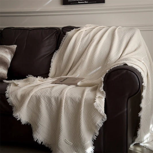 CREAM WHITE BLANKET