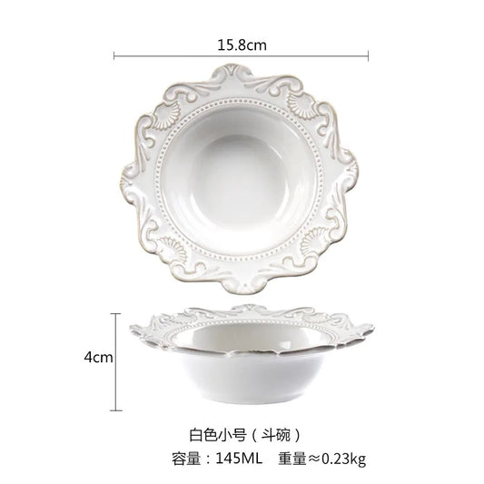 WHITE RELIEF BOWL