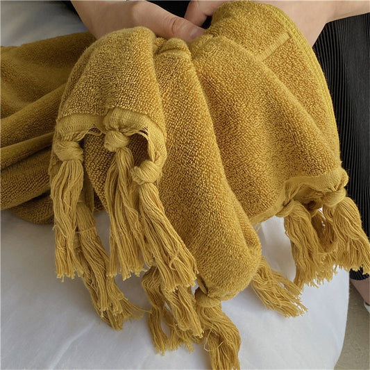 KNOTTED TASSEL TOWEL - CASA PAPAYA | HOME