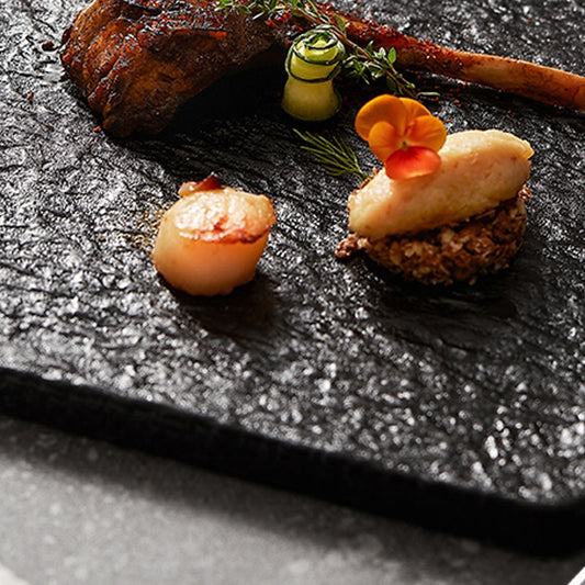 SQUARE BLACK ROCK PLATE