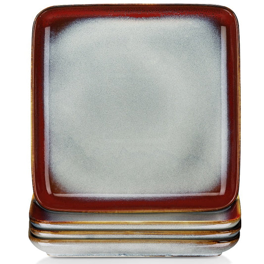 SQUARE PLATE SET RED
