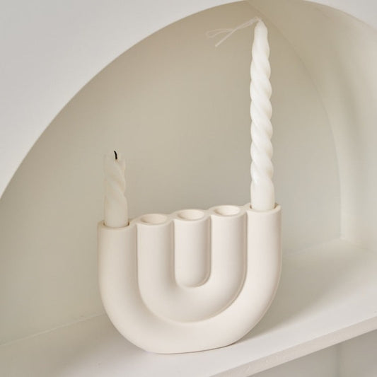 WHITE CANDLESTICK HOLDER