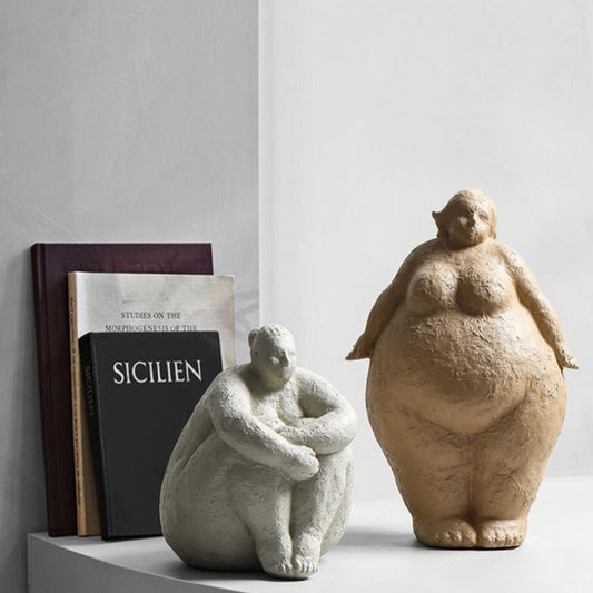 SITTING WOMAN RESIN ART