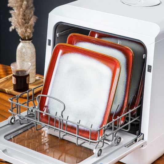 SQUARE PLATE SET BLUE