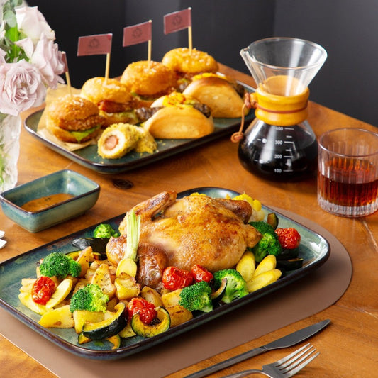 GREEN GLAZED PLATE SET