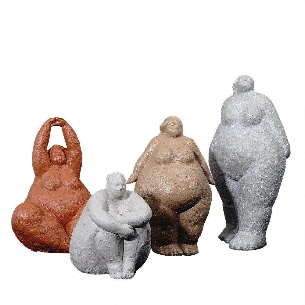 SITTING WOMAN RESIN ART