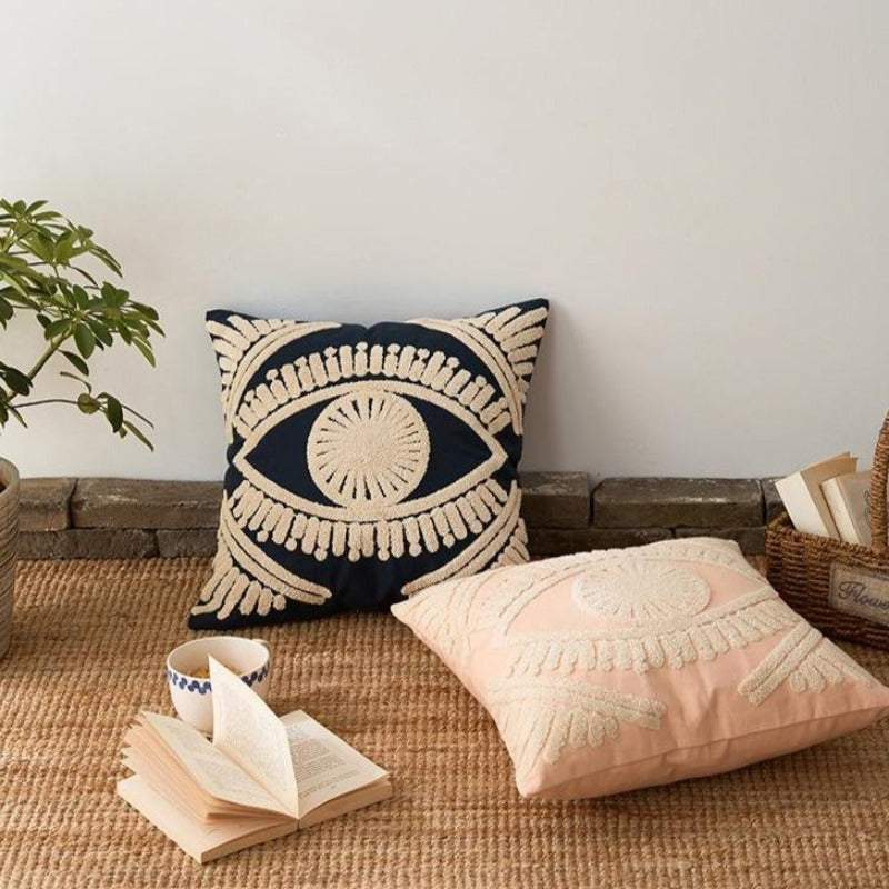 IVORY & NAVY CUSHION COVER - Casa Papaya