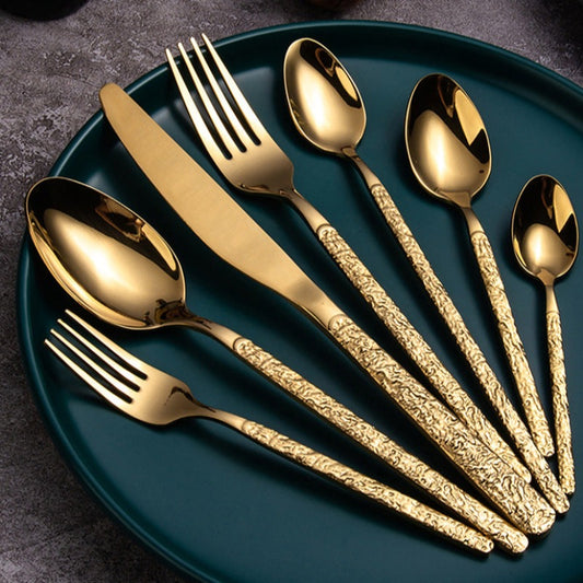 HAMMERED CUTLERY SET - CASA PAPAYA | HOME