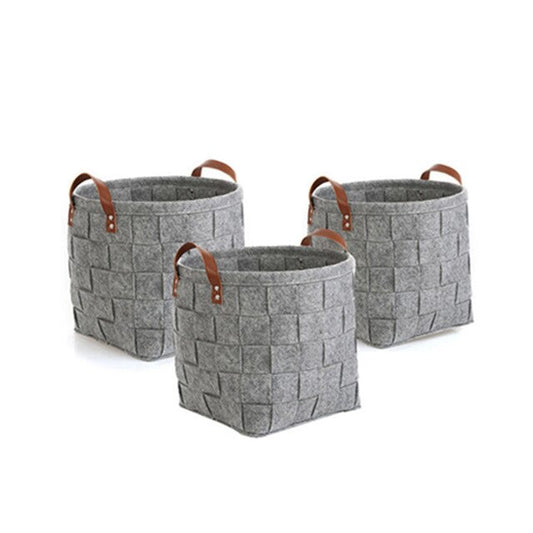 GREY FELT BASKET SET - Casa Papaya