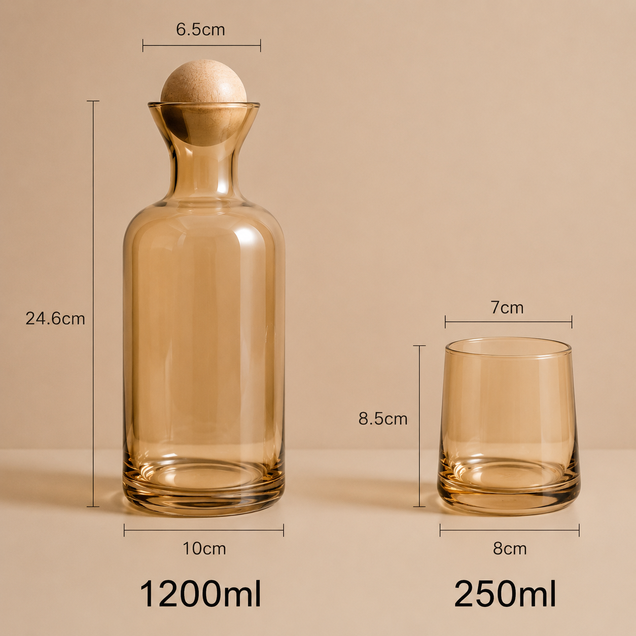 KETTLE & GLASES AMBER
