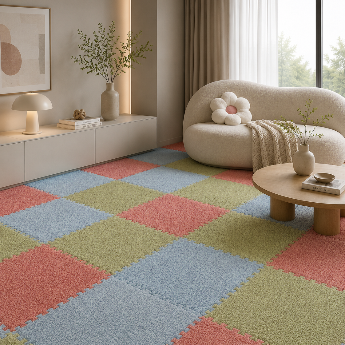 COLORED PUZZLE CARPET 10 PCS