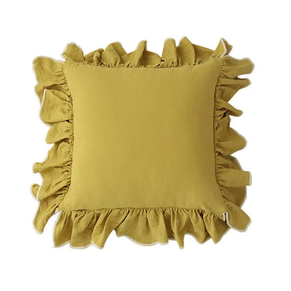 Cotton Ruffles Pillow Cover Light