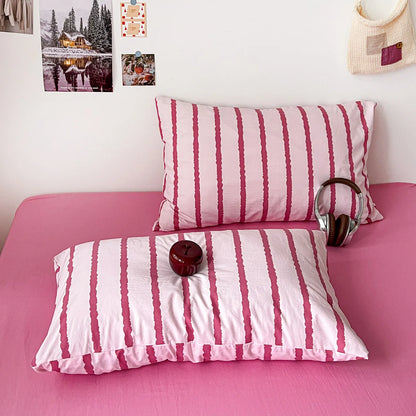 PINK STRIPED COVER SET
