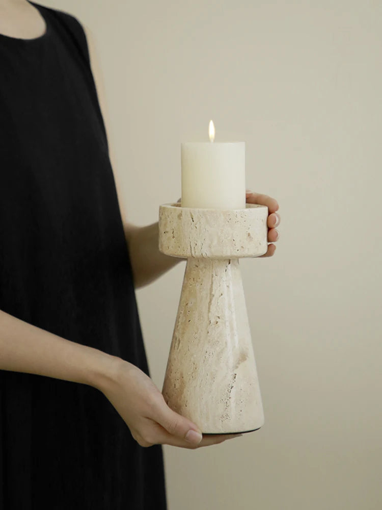 STONE CANDLE HOLDER