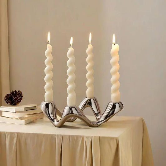 CERAMIC CANDLEABRA CHROME