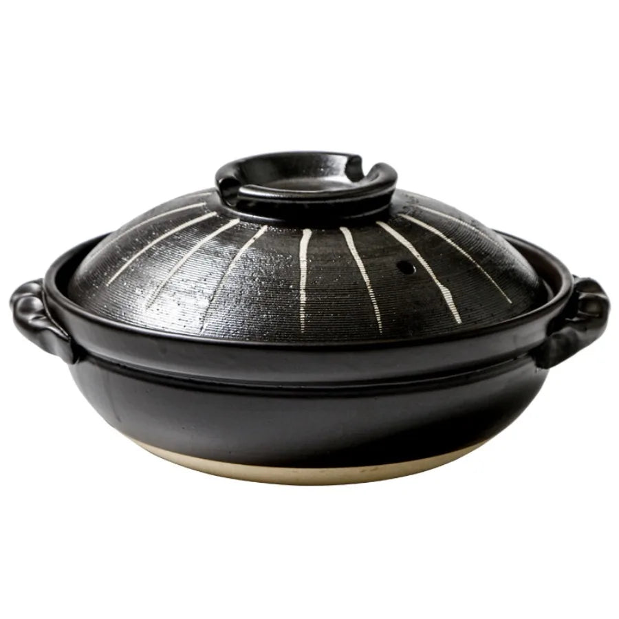 BLACK CERAMIC POT