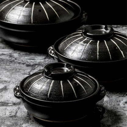 BLACK CERAMIC POT