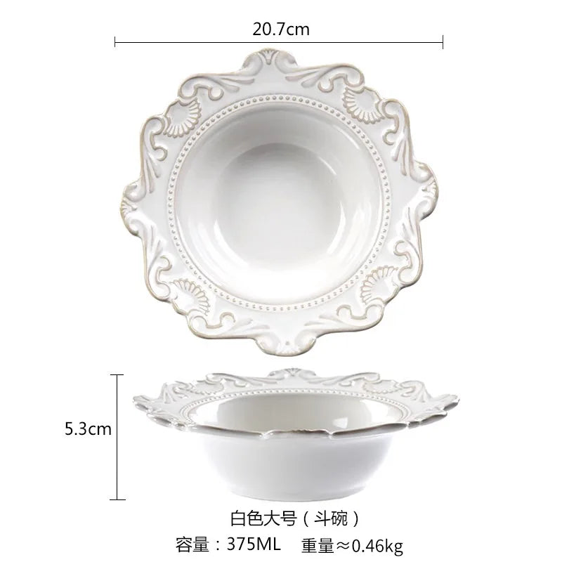 WHITE RELIEF BOWL