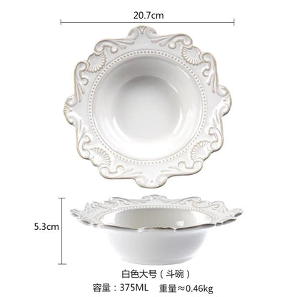 WHITE RELIEF BOWL