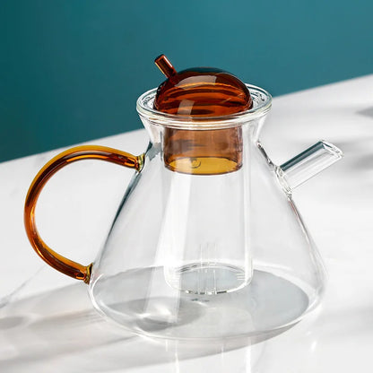 COLORED GLASS TEAPOT