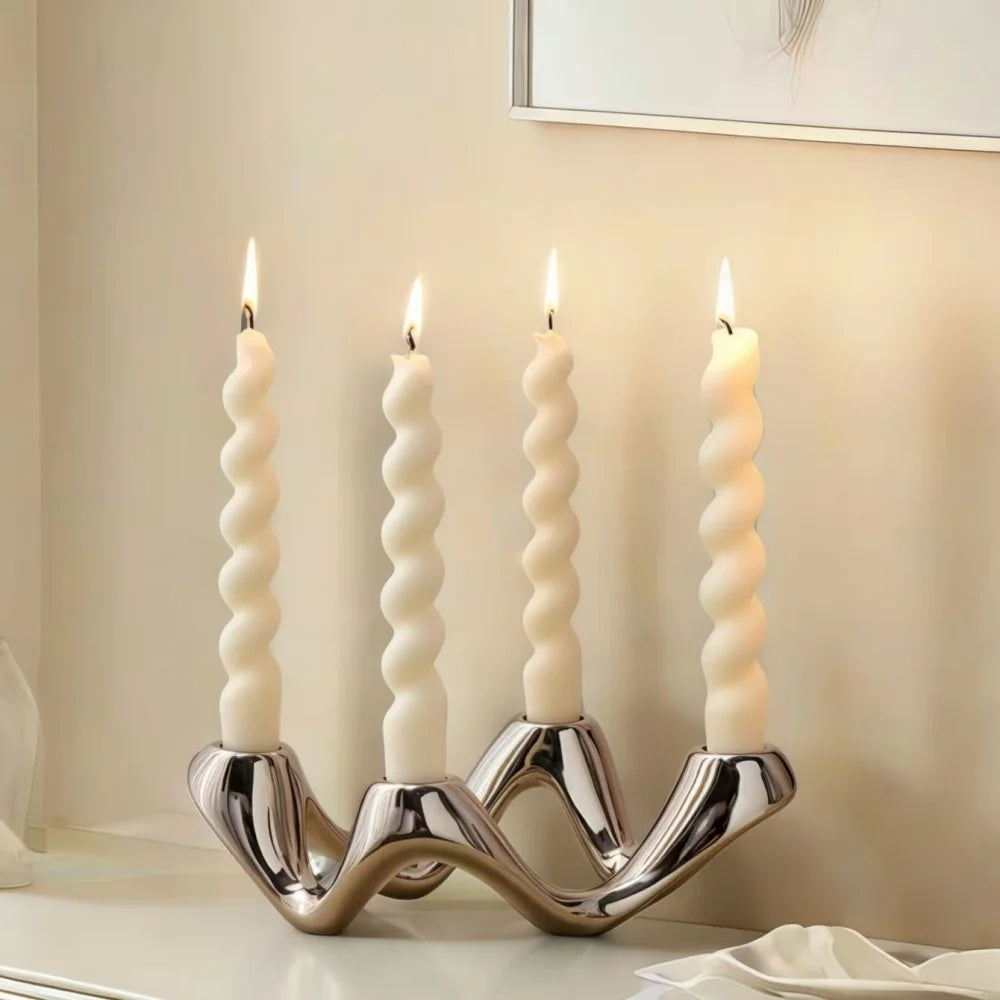 CERAMIC CANDLEABRA CHROME