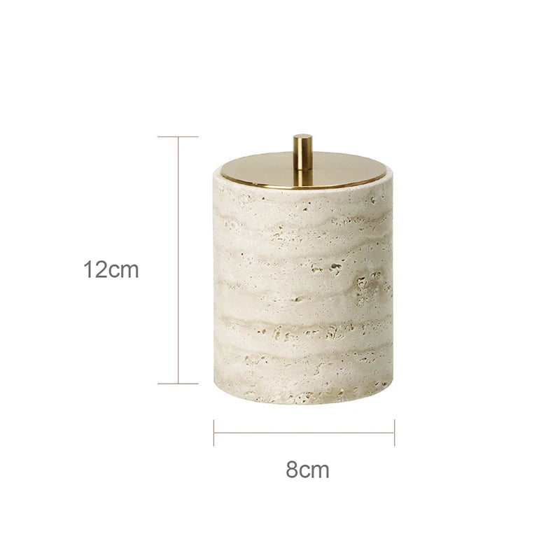 TRAVERTINE BATHROOM SET ROUND