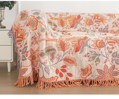 FLORAL COTTON BLANKET