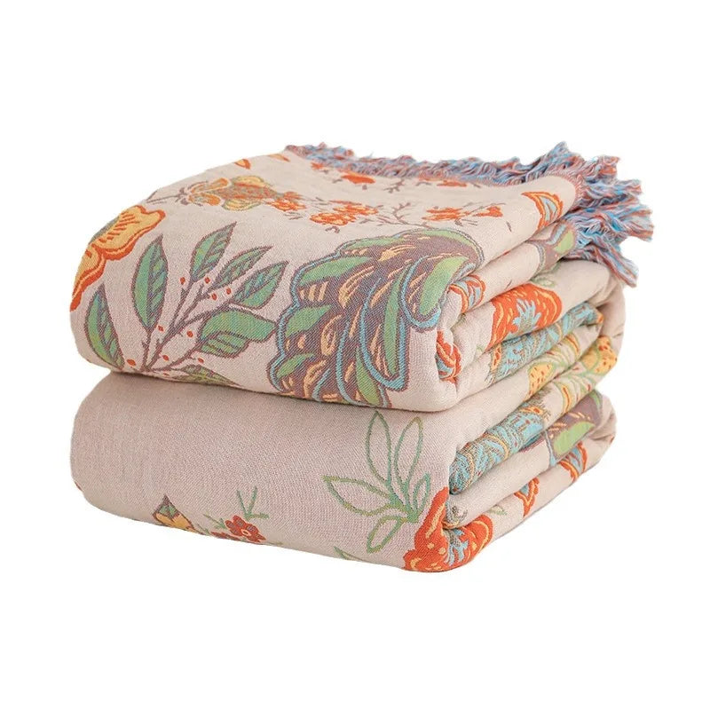 FLORAL COTTON BLANKET