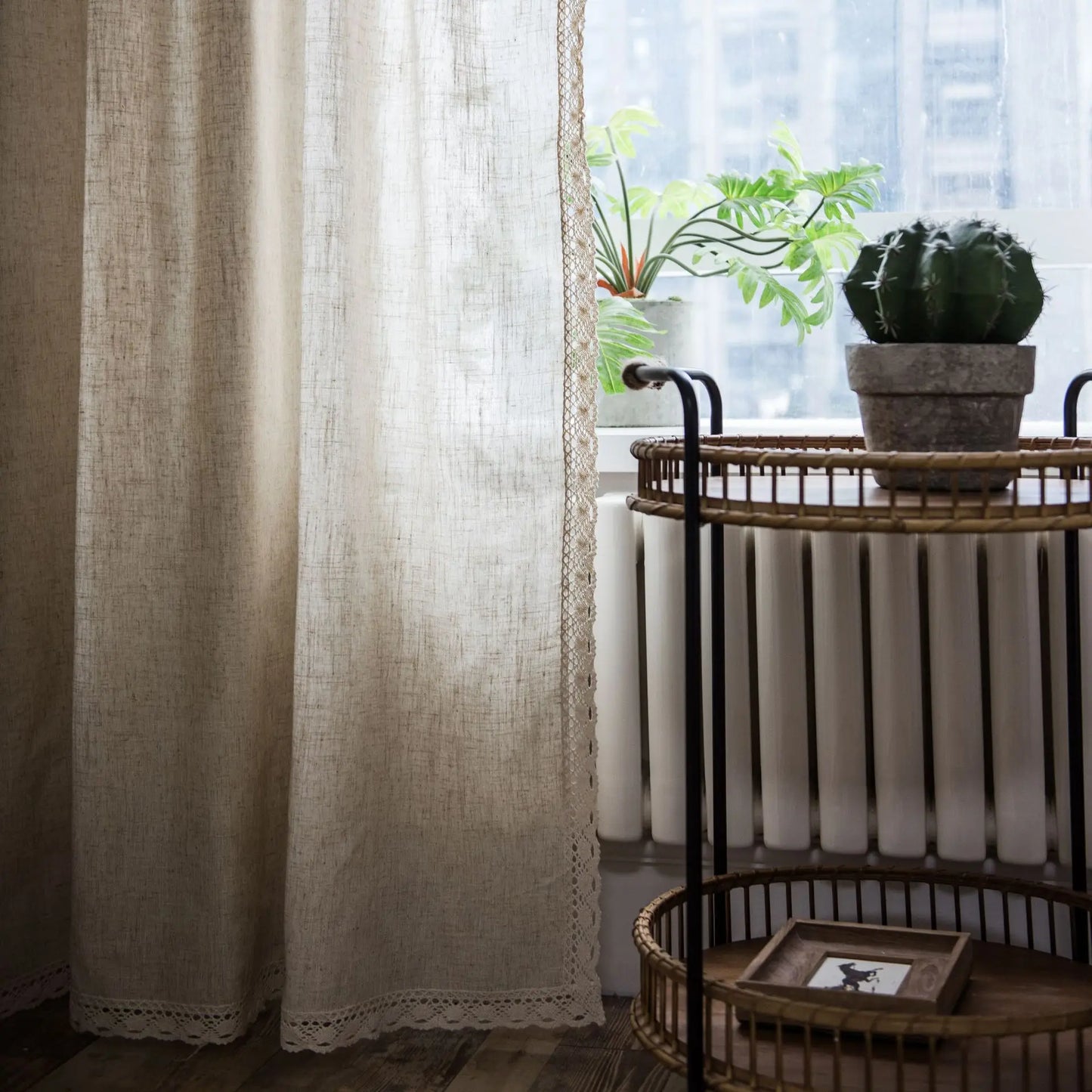 LINEN-LOOK CURTAIN TILL