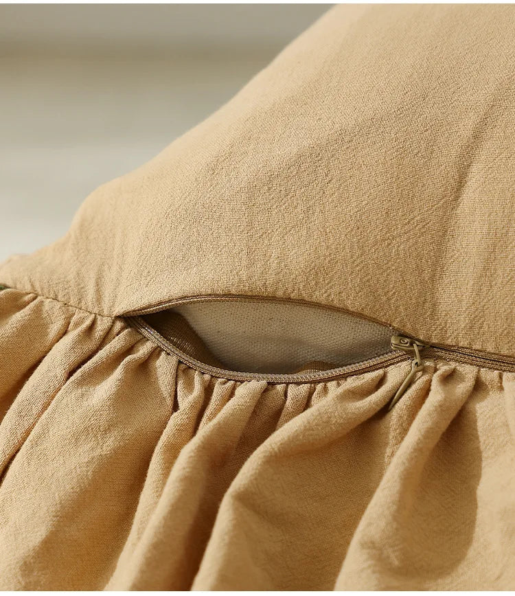 Cotton Ruffles Pillow Cover Light