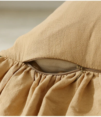 Cotton Ruffles Pillow Cover Light