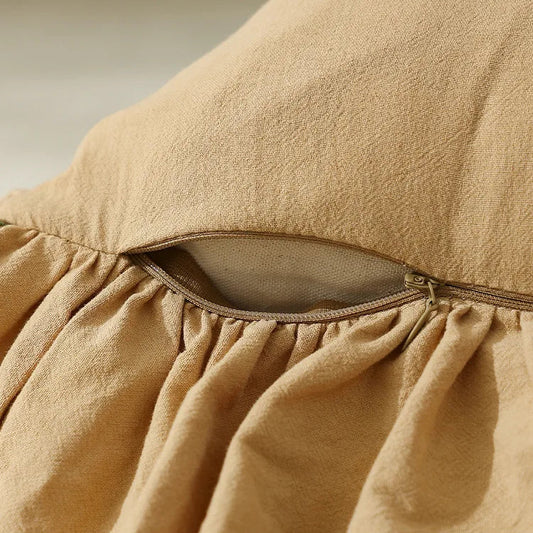 RUFFLES CUSHION COVER EARTH