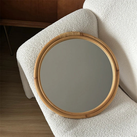 ROUND MIRROR RATTAN