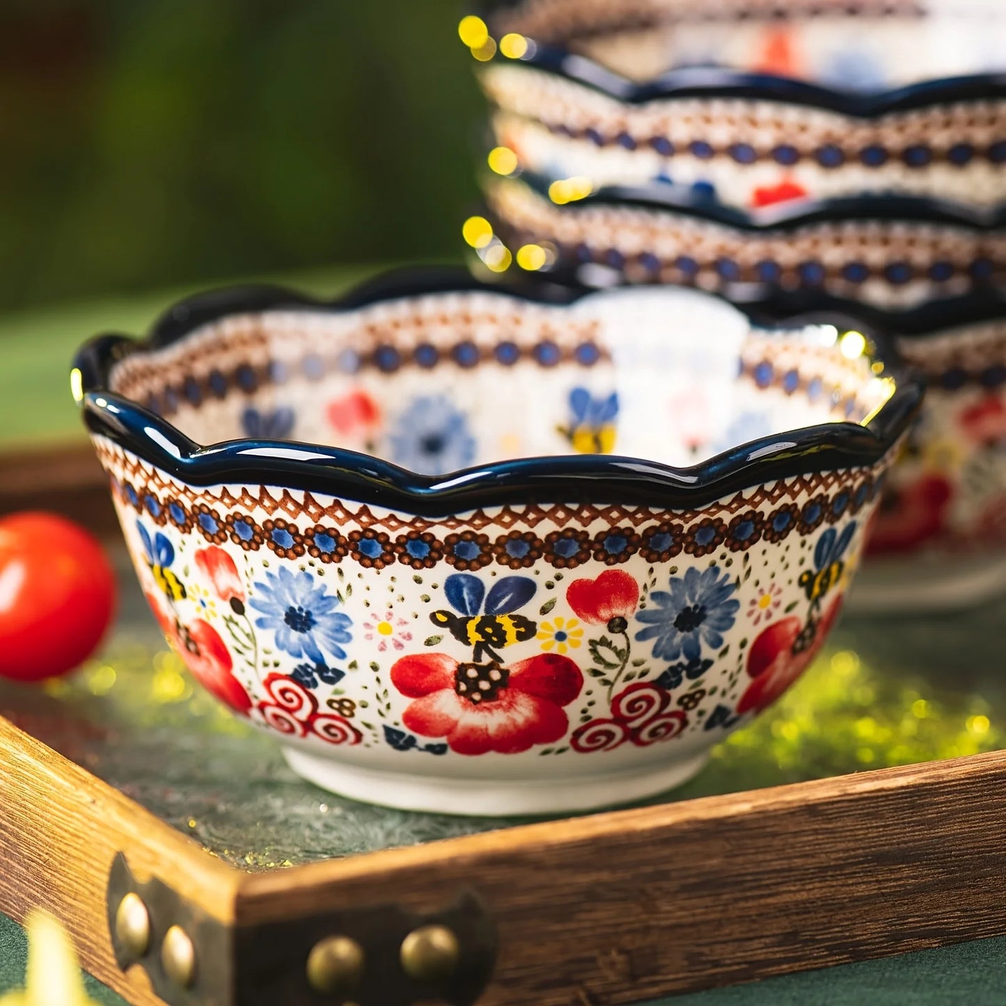 FLORAL PATTERN CARAMIC BOWL
