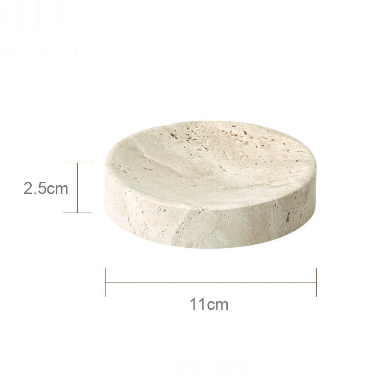 TRAVERTINE BATHROOM SET ROUND