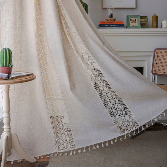 LINEN-LOOK CURTAIN TRES