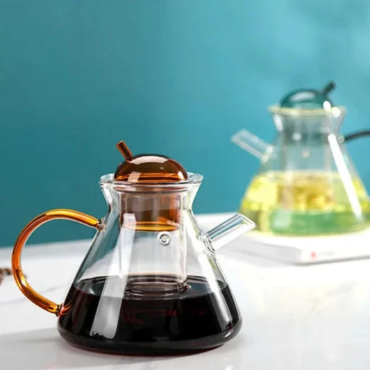 COLORED GLASS TEAPOT