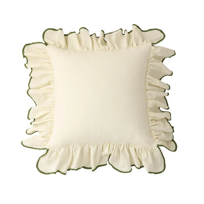 Cotton Ruffles Pillow Cover Light