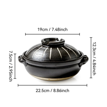 BLACK CERAMIC POT