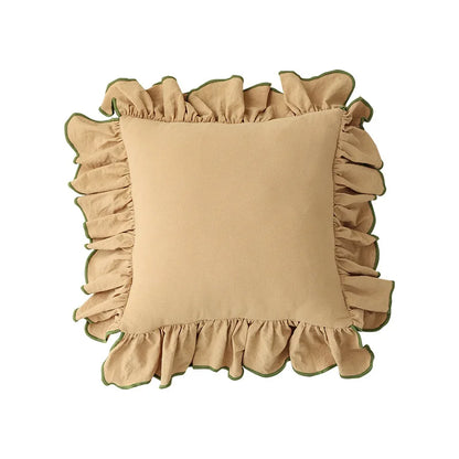 Cotton Ruffles Pillow Cover Light