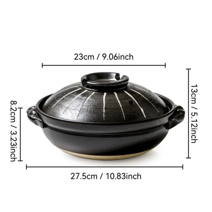 BLACK CERAMIC POT
